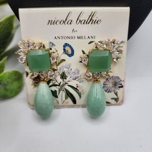 Nicola Bathie by Antonio Melani Vicki CZ Jade Teardrop Earrings